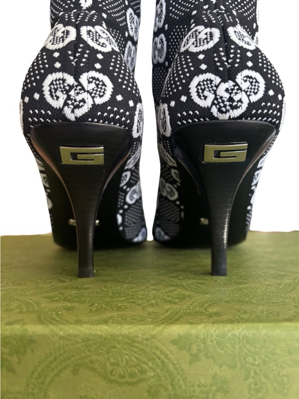 Gucci Technical GG Logo Jersey Knit Heeled Boots - Picture 9 of 11
